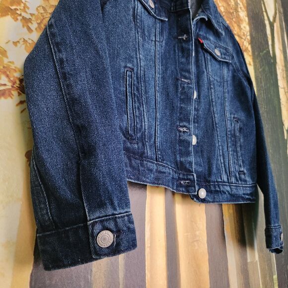 Levi's Youth Denim Jacket Kids Size M 10-12 SZ Blue Trucker Casual Button-Up - Picture 2 of 10
